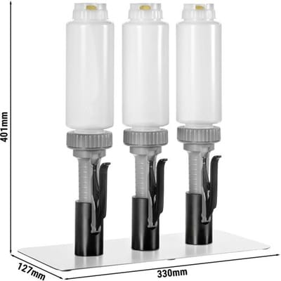 GGM Gastro Portionspumpe - 3-teilig - 3x 710ml Flaschen - inkl. Halterung