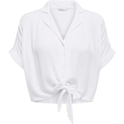 ONLY ONLPAULA LIFE S/S TIE SHIRT WVN NOOS Dames Blouse - White