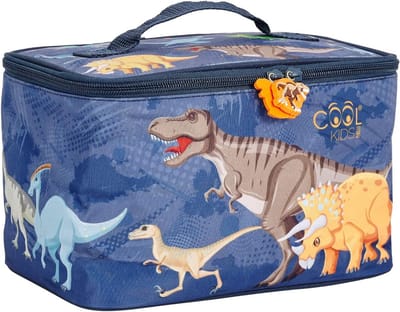 Geïsoleerde Thermische Lunchtas voor Kinderen met Dinosaurussen - Compacte Broodtrommel voor Kleuterschool - Herbruikbare Koeltas Blauw