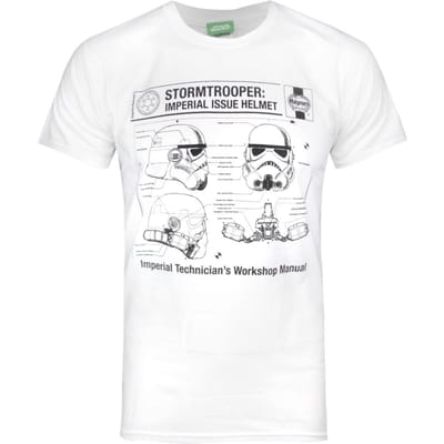 Star Wars Officiële heren Haynes Darth Vader T-Shirt (Wit)