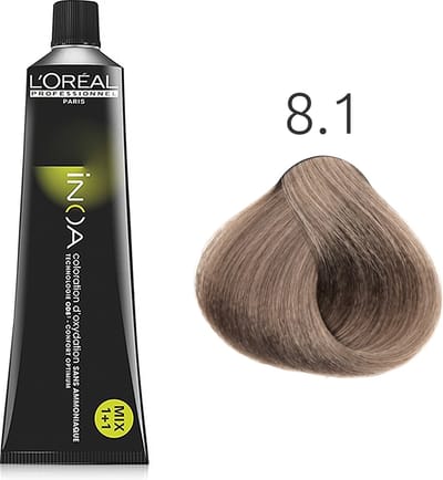 L'Oréal - INOA - 8.1 Licht Asblond - 60 gr
