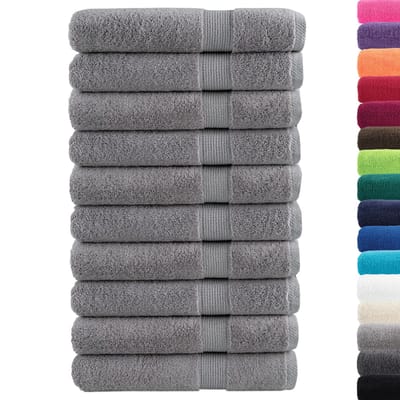 vidaXL - Handdoeken - SOLUND - 10 - st - 600 - g/m² - 100x200 - cm - grijs