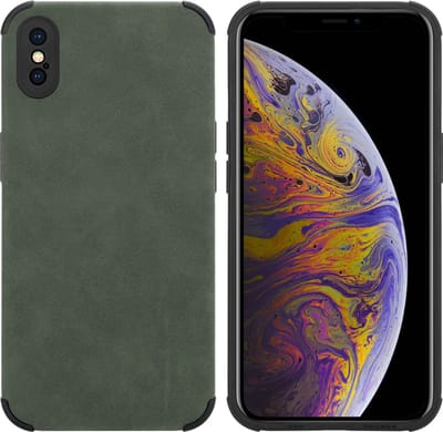 Cadorabo Hoesje geschikt voor Apple iPhone XS MAX in Smaragd Groen - Beschermhoes gemaakt van TPU-silicone Case Cover met fijne faux-suède achterzijde