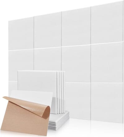 Akoestische Platen - Geluidsisolatie Panelen - Ruimte Geluid Verbeteren - Zelfklevende Montage - 24 Stuks - Wit
