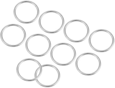 Set van 10 Niet Gelaste Metalen Ringen 20 x 2 mm voor Handtassen, Ceintuurs en Creatieve Projecten - Zilverkleurig