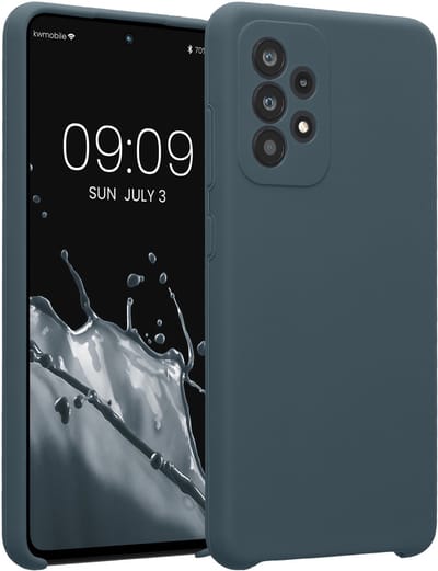 kwmobile telefoonhoesje geschikt voor Samsung Galaxy A52 / A52 5G / A52s 5G - TPU backcover met siliconen coating - Smartphone case in leisteen