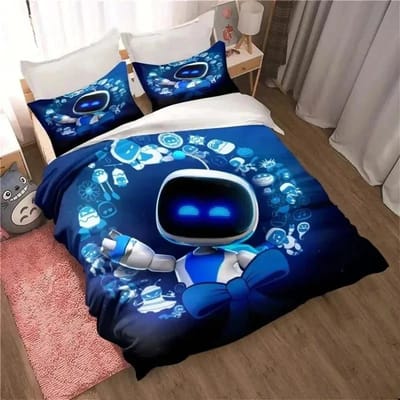 ASTRO BOT schattige cartoon beddengoedset dekbedovertrekset eenpersoonsbed kingsize bedset volwassen jongens slaapkamer dekbedovertrek kussensloop AU Single 140x210cm