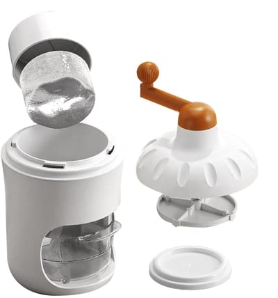 IJsmachine Handmatig - Scheerapparaat Slushies - Desserts Maken - Roestvrijstaal Voedselveilig - 15.6 cm Hoog - Zilver
