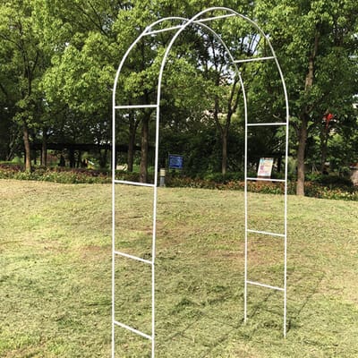 Tuinboog Prieeltjes Trellis Plantenstandaard voor Buitentuin Bruiloft Ceremonie Feestdecoratie wit