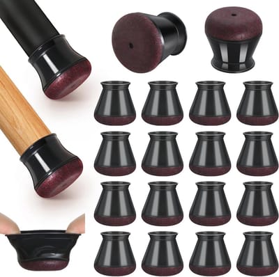 Stoelpootdoppen - Vloerbeschermers - Meubels Verplaatsen - 360° Omwikkeld Vilt - 32 Stuks - Zwart