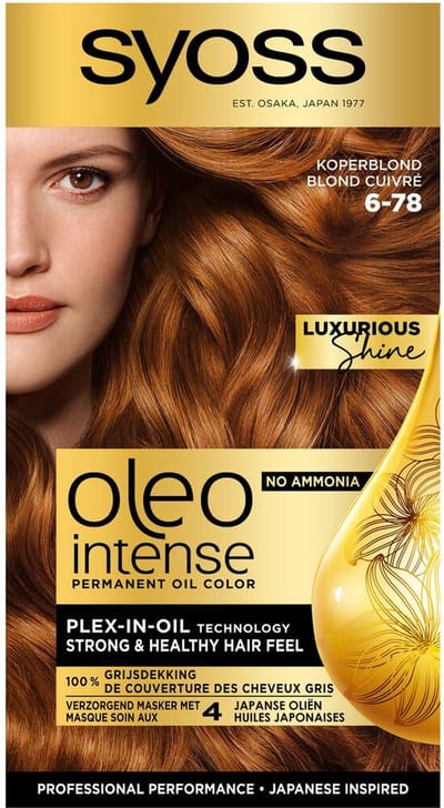 SYOSS Oleo Intense 6-78 - Haarverf - Permanente Haarkleuring -Koperblond - Langdurige Kleur - Professionele Grijsdekking - Zonder Ammoniak - 1 stuk