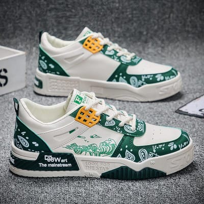 Nieuwe Herenschoenen voor de Lente Ademend en Veelzijdig Casual Schoenen Koreaanse Stijl Schoenen voor Jonge Sportmode Heren Trendy Schoenen 44 white