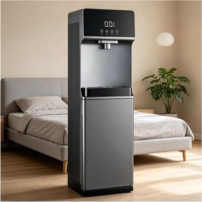 Heetwaterdispenser - Waterkoeler - Direct Heet Water - Kinderslot - 102 cm Hoog - Grijs