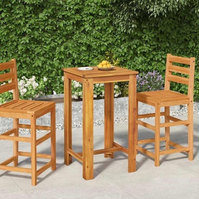 Hoge tuintafel - Bartafel buiten - Buiten dineren - Massief acaciahout - 60x60x105 cm - Bruin