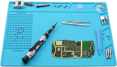 Anti-Static Soldering Mat 34 x 23 cm met Schaal en Schroefpositie voor Mobiele Elektronica Reparatie, Smartphones en Horloges