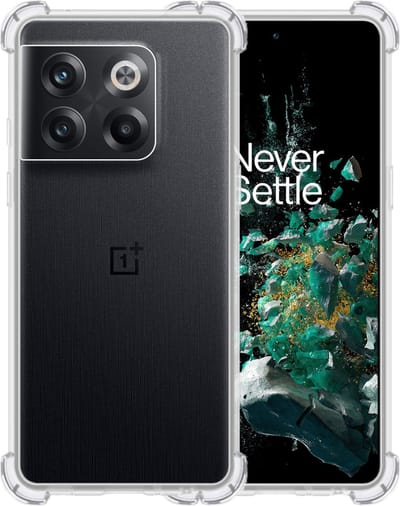 Hoesje - Geschikt voor OnePlus 10T - Sterk & Shockproof - Siliconen Shock Case - Hoes Cover - Telefoonhoes - Transparant