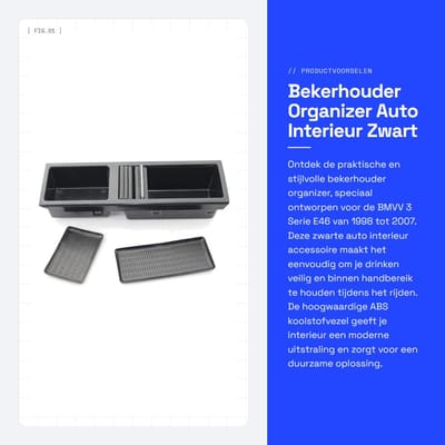 Dailygoods- Bekerhouder Zwart - Auto Bekerhouder - Interieur Organizer - Middenconsole - ABS Koolstofvezel - Geschikt voor BMVV 3 Serie E46 1998-2007 - Autobekerhouder