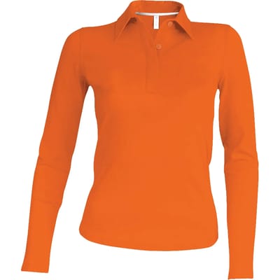 Kariban Damespolo lange mouwen K244 - orange - 3XL