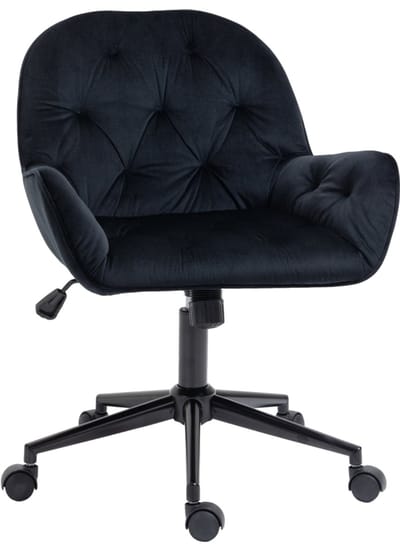Bureaustoel - 60x61x81-91 cm - In Hoogte Verstelbaar en Draaibaar - Fluweelachtig Polyester - Zwart