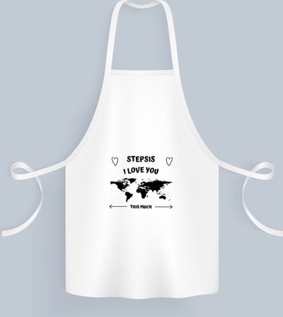 Akyol - stepsis i love you this much Keukenschort - Zus - geweldige stiefzus - liefste stiefzus - verjaardag - cadeau - kado - bedankje - geschenk - 82 bij 71 cm