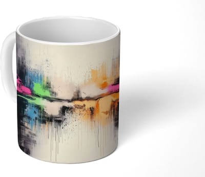 Mok - Koffiemok - Abstract - Kleurexplosie - Landschap - Mokken - 350 ML - Beker - Koffiemokken - Theemok
