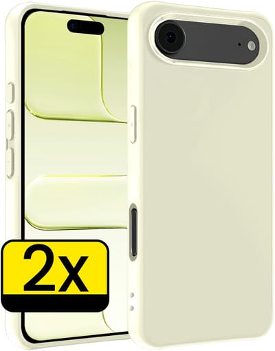 Hoesje - 2 Stuks - Geschikt voor Apple iPhone Air - Sterk & Shockproof - Case Siliconen - Back Cover - Telefoon Hoes - Telefoonhoesjes - Wit