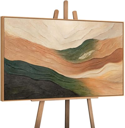 Canvas schilderij handgeschilderd waves of the horizon abstract – YS-Art Gallery – Luxe wanddecoratie voor woonkamer – Modern schilderij voor slaapkamer en hal