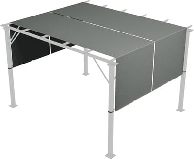 Pergola - 3 x 3 m - Prieel - Paviljoen - Terras - Weerbestendig - Met zonwering - Donkergrijs