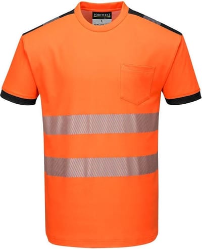 Portwest T181 - Hi-Vis Vision T-shirt - Orange/zwart - R Maat L