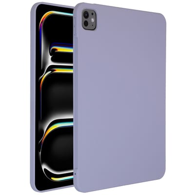 Accezz Tablet Hoes - Geschikt voor Apple iPad Pro 11 (2025) M5 / Pro 11 (2024) M4 - Liquid Silicone Backcover met penhouder - Lila