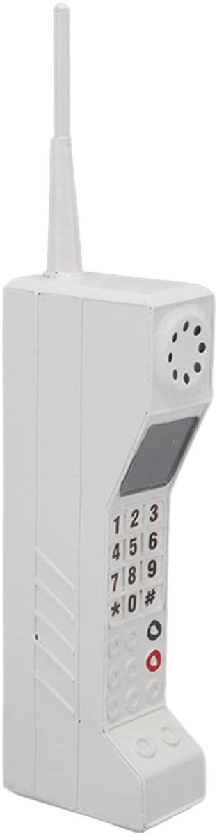 Dailygoody - Vintage Retro Brick Mobiele Telefoon - Opblaasbare Mobiele Telefoon Ornament - Wit - Unieke Decoratie - Perfect voor Thuis en Kantoo