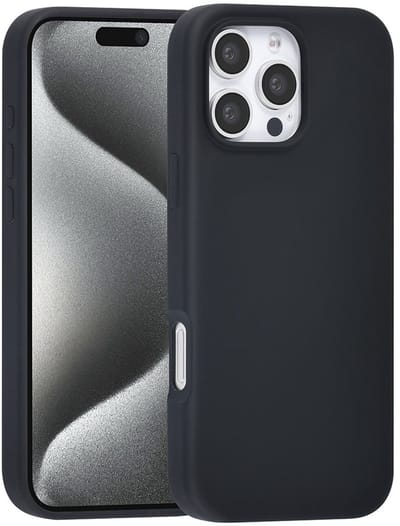 TUNIQ telefoonhoesje voor Apple iPhone 16 Pro Max - Siliconen backcover - Zwart