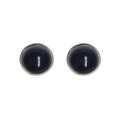 Magneet oorbellen zwart zilverrand 10 mm