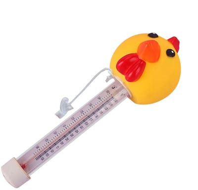 Drijvende Thermometer - Waterthermometer Zwembad - Watertemperatuur Meten - Vrolijk Kuiken Design - 24 Centimeter - Geel