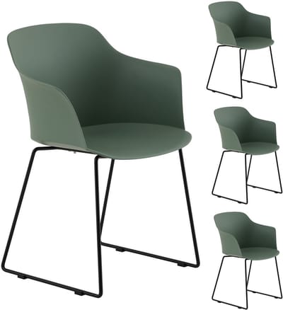 Tuinstoel FORO, set van 4, van kunststof - groen