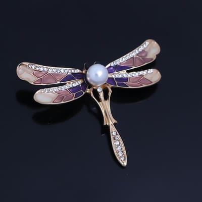 Mode Libel Kristal Broche Vrouwen Shirt Pak Strass Insect Dier Spelden Broches Feest Cadeau black