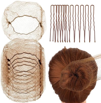 Haaraccessoires set - Haarklemmen - Haarelastiekjes / Scrunchie -Bruin 20 stuks + 20 U-haarklemmen – 32g -Geschikt voor kort en fijn haar.