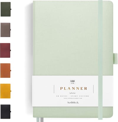 Dagelijkse planner en agenda - week- en maandplanner in A5-formaat, hardcover - Bereik je doelen