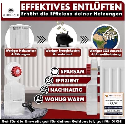 Ontluchtingssleutel met Opvangbak voor Verwarming