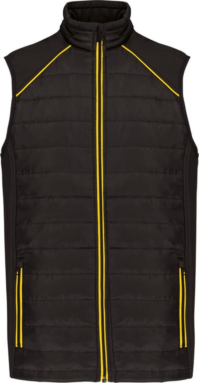 WK. Designed To Work Bodywarmer Day To Day in twee stoffen WK606 - Black / Yellow - XS