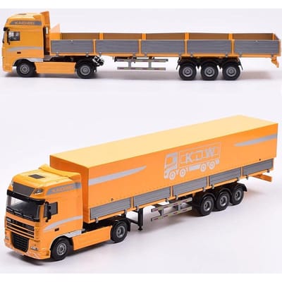 1/50 Diecast Container Vrachtwagen Auto Model Legering Metaal Technisch Platbed Transport Vrachtwagen Voertuig Semi Trailer Auto Model Kinder Cadeaus gray