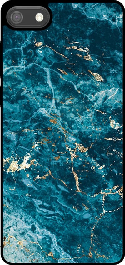 Smartphonica Telefoonhoesje Geschikt voor Huawei Y5 (2018) met marmer opdruk - TPU backcover case blue marble design - Blauw geschikt voor Huawei Y5 (2018)