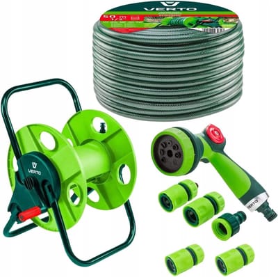 Tuinslang Set - Irrigatie Systeem - Tuin Bewatering - Compleet met 8 Functies Sproeier - 50 Meter - Groen