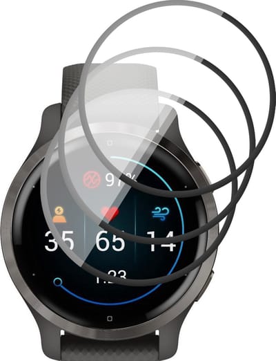 Screenprotector geschikt voor Garmin Venu 2s - PET Glasfolie Full Screen Protector - 3 Stuks