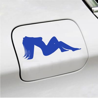 Bumpersticker - Dame - 7,3 X 18 - Blauw