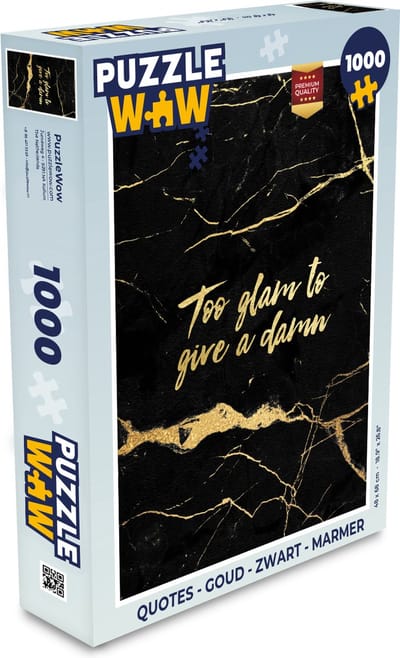 Puzzel Quotes - Goud - Zwart - Marmer print - Legpuzzel - Puzzel 1000 stukjes volwassenen