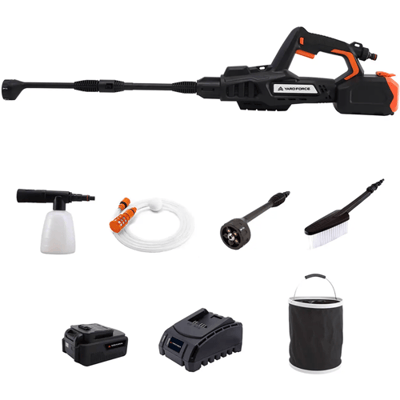 Yard Force 20V Accu Hogedrukreiniger 665 PSI, Draagbare Power Cleaner met Zelfaanzuigende Modus en 5-in-1 Sproeikop voor Auto, Terras & Tuin