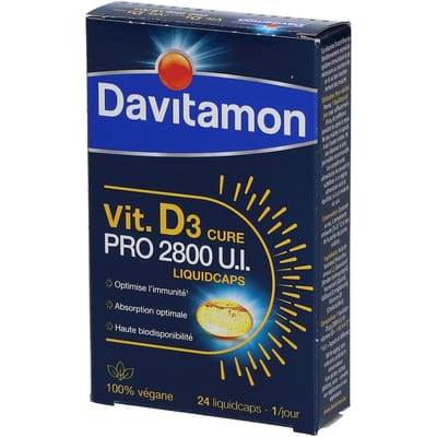 Davitamon Vitamine D3 Pro 2800 IU Vegan 24 Liquidcaps