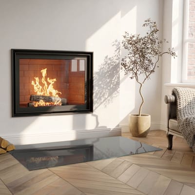 Coloray Vloerplaat Houtkachel - Vloerplaat Openhaard - 125 cm x 50 cm - Houtkachel Accessoires - Grijs Vloerplaat Kachel - Onderplaat - Plaat voor Onder Houtkachel - Open Haard Accessoires - Onderplaat Voor Houtkachel