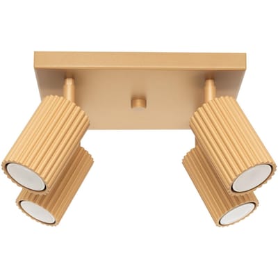 Sollux Lighting Plafondlamp Karbon - GU10 - gouden - aluminium - 16.5x25x25cm